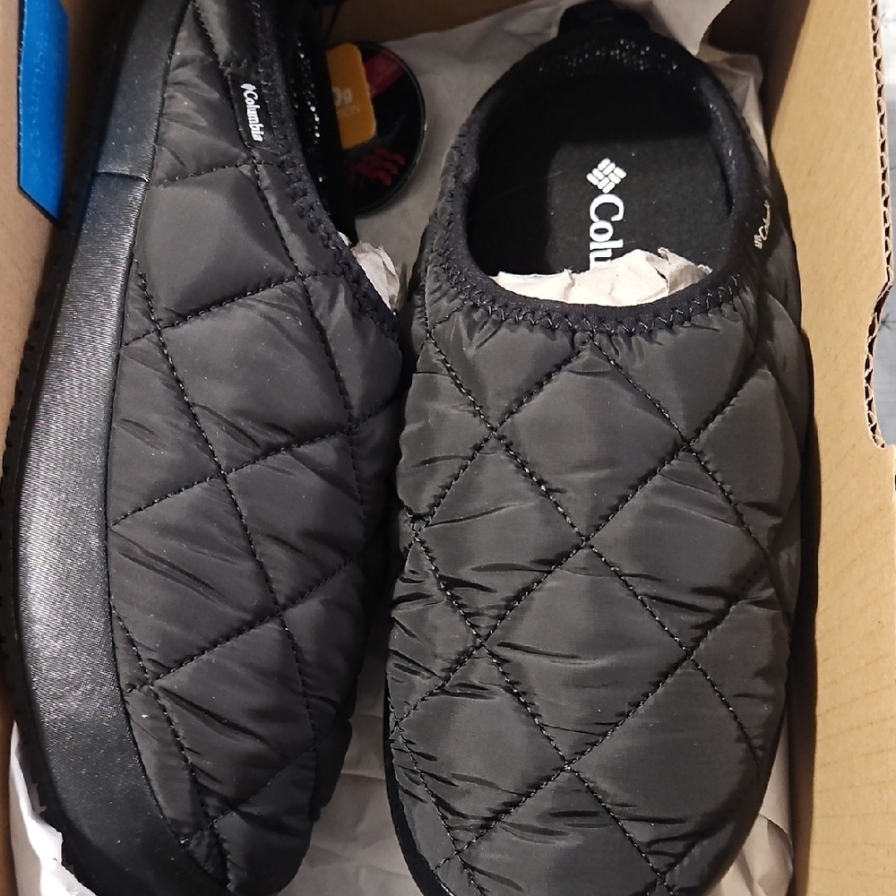 Columbia Black Quilted Slip-On Loafers